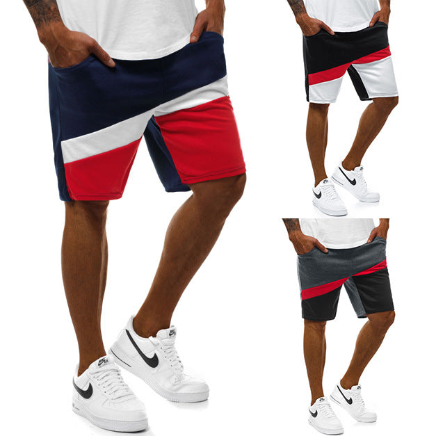 Herren Badeshorts mit stylischem diagonalen Farbblockdesign und elastischem Bund Echoarchiv