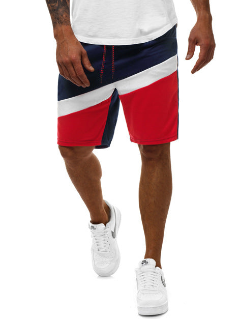 Herren Badeshorts mit stylischem diagonalen Farbblockdesign und elastischem Bund Echoarchiv