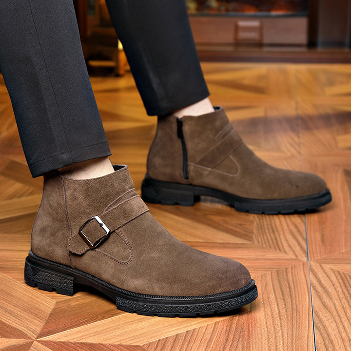 Herren-Chelsea-Stiefel, Echtleder, gefüttert