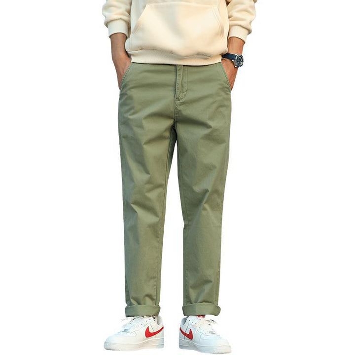 Herren Twill-Hose im Camouflage-Muster mit geradem Schnitt und Gürtelschlaufen Echoarchiv
