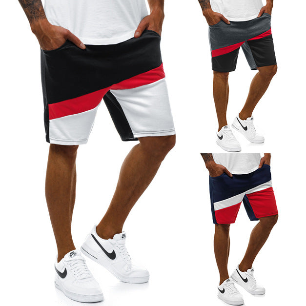 Herren Badeshorts mit stylischem diagonalen Farbblockdesign und elastischem Bund Echoarchiv