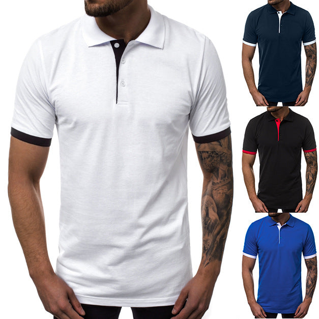 Herren Kurzarm-Polohemd mit kontrastierenden Details und modernem Schnitt Echoarchiv