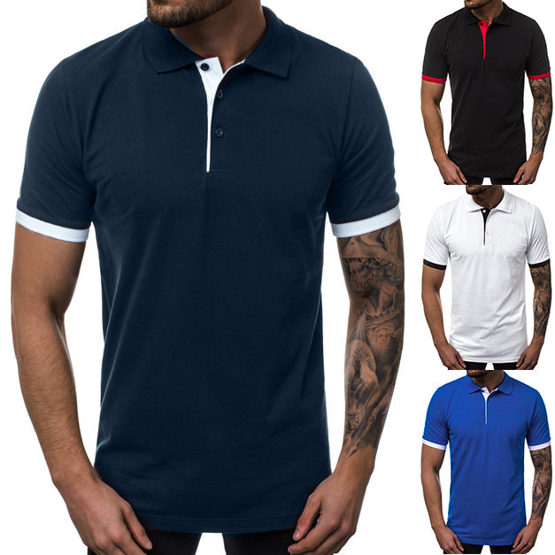 Herren Kurzarm-Polohemd mit kontrastierenden Details und modernem Schnitt Echoarchiv
