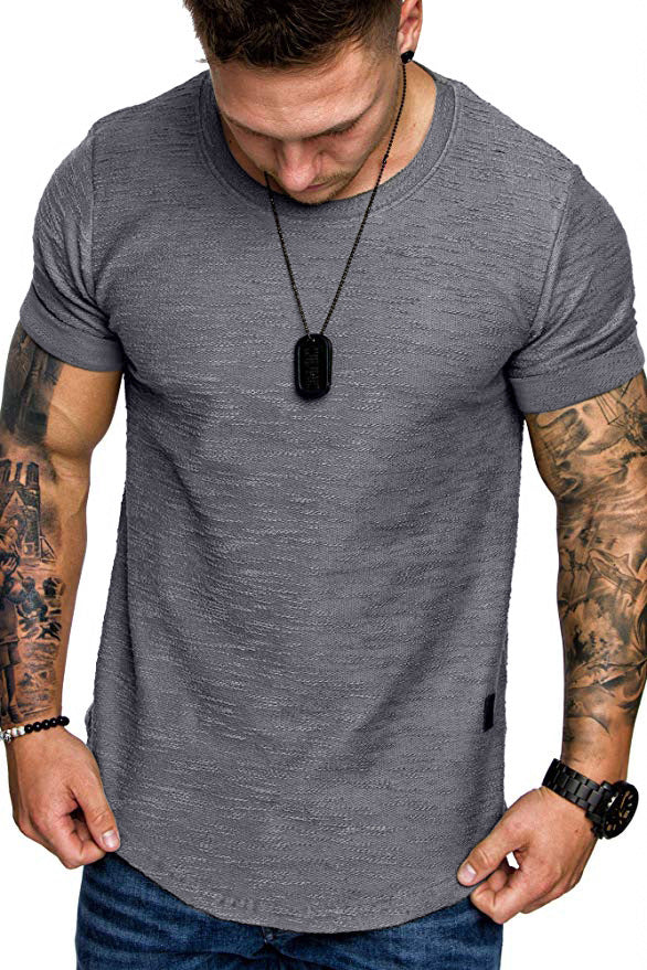 Herren Rundhals T-Shirt aus hochwertiger Baumwolle mit strukturierter Oberfläche Echoarchiv