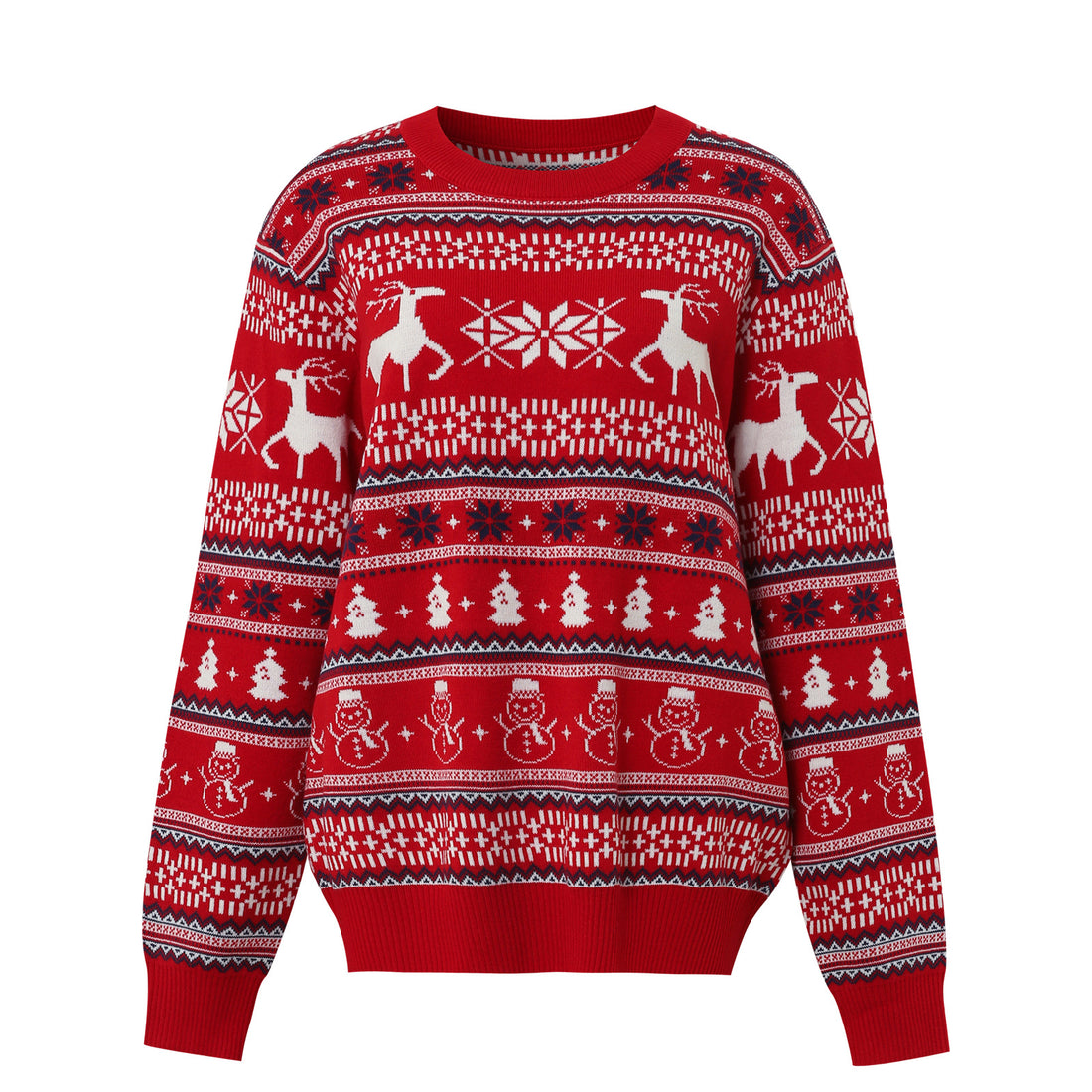Weihnachtlicher Strickpullover mit Rentier-Motiv