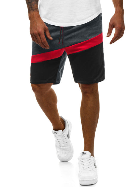 Herren Badeshorts mit stylischem diagonalen Farbblockdesign und elastischem Bund Echoarchiv