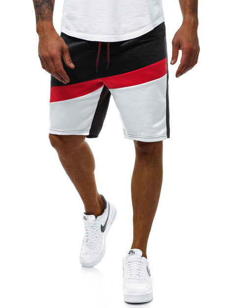 Herren Badeshorts mit stylischem diagonalen Farbblockdesign und elastischem Bund Echoarchiv