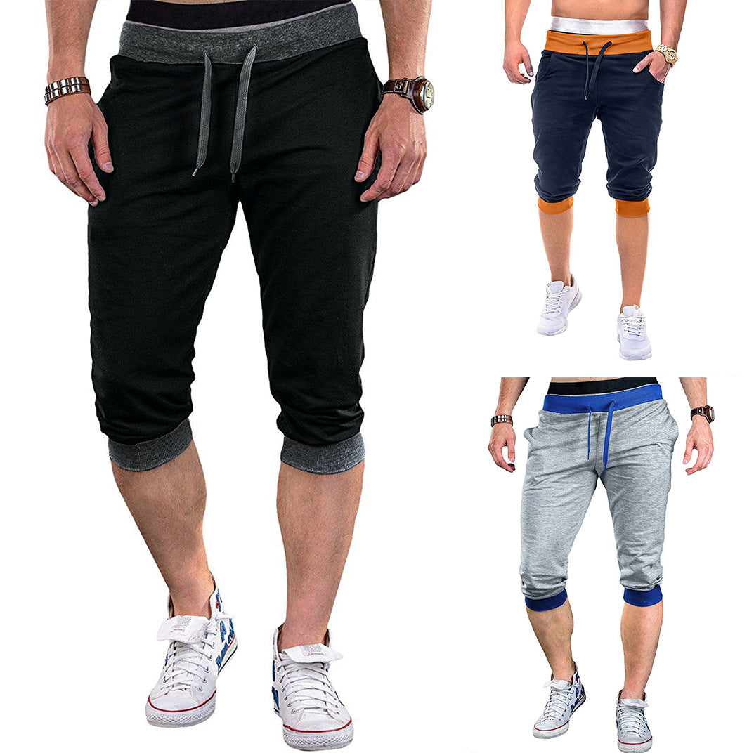 Herren Sportliche Capri-Hose mit elastischem Bund und modischen Kontrastakzenten Echoarchiv