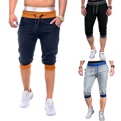 Herren Sportliche Capri-Hose mit elastischem Bund und modischen Kontrastakzenten Echoarchiv