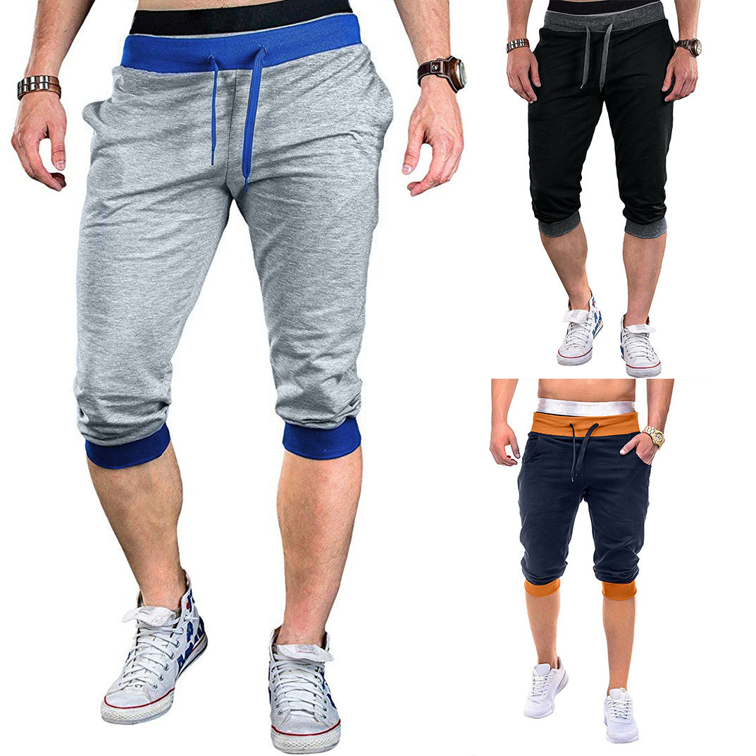 Herren Sportliche Capri-Hose mit elastischem Bund und modischen Kontrastakzenten Echoarchiv