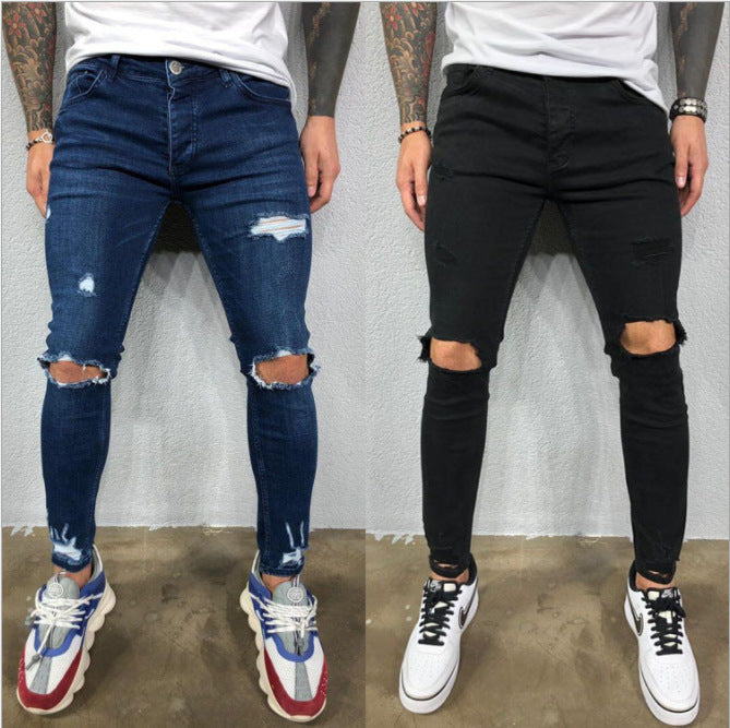 Herren Slim Fit JEchoarchivns mit modischen Rissen Echoarchiv