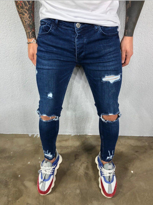 Herren Slim Fit JEchoarchivns mit modischen Rissen Echoarchiv