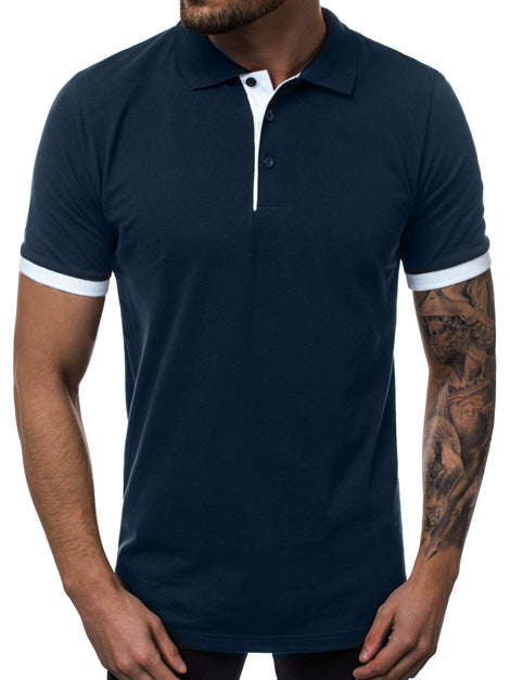 Herren Kurzarm-Polohemd mit kontrastierenden Details und modernem Schnitt Echoarchiv