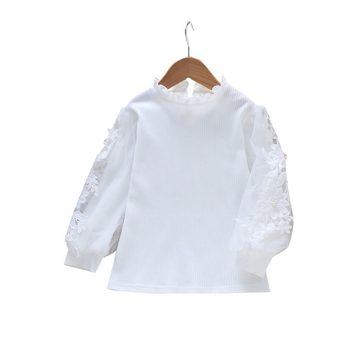 Mädchen elegante Bluse mit dekorativen Spitze-Ärmeln Echo Archiv