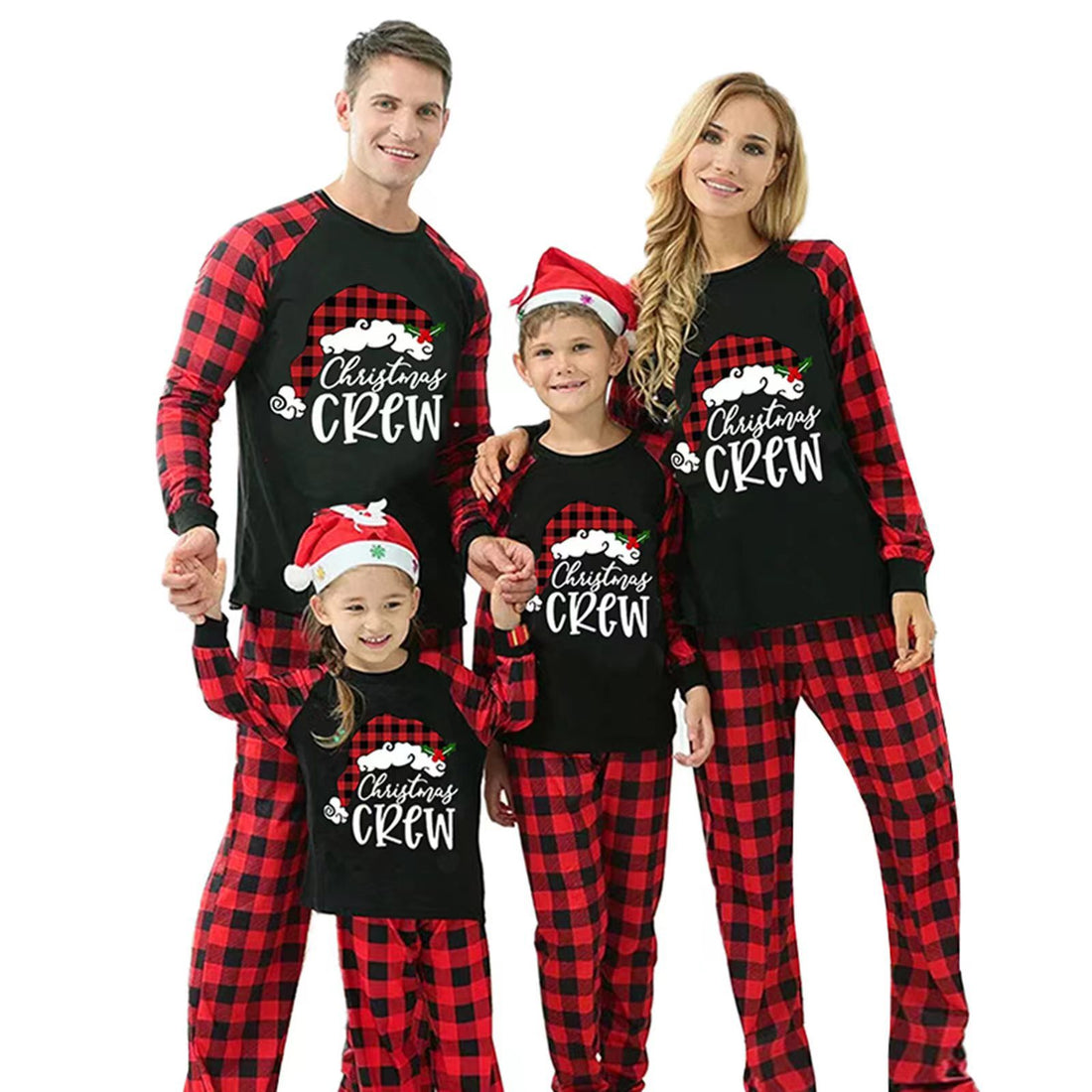 Weihnachts-Pyjama-Set für die Familie mit Karomuster