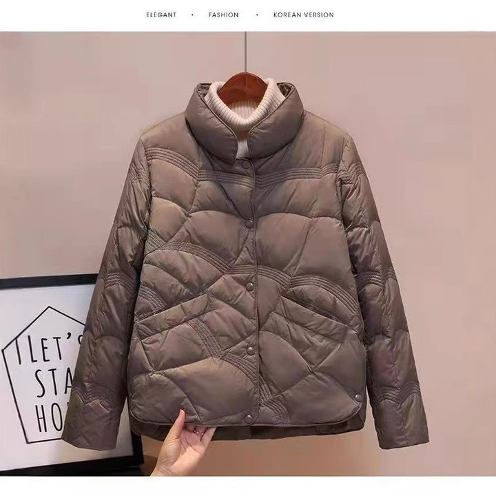 Leichte, kurze Daunenjacke für Damen, Weißentendaunen