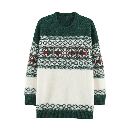 Fair-Isle Strickpullover mit Rundhalsausschnitt