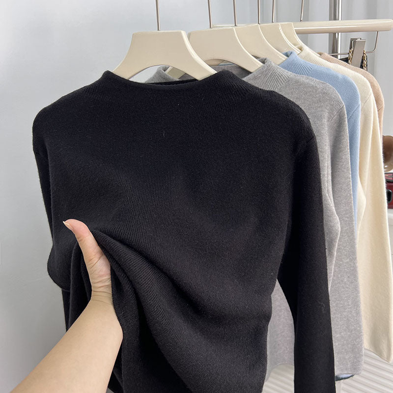 Damen-Strickpullover mit Stehkragen, weiches Material