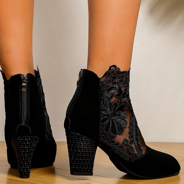 Echoarchiv | Bestickte High-Heel-Stiefel - Trendy FootwEchoarchivr