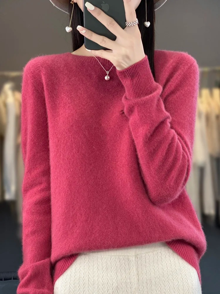 Echoarchiv | Pullover Damen Runder Ausschnitt Weicher und Eleganter Strickpullover