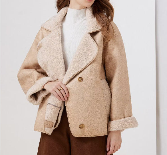 Vintage-Wendejacke mit Lammfleece-Optik