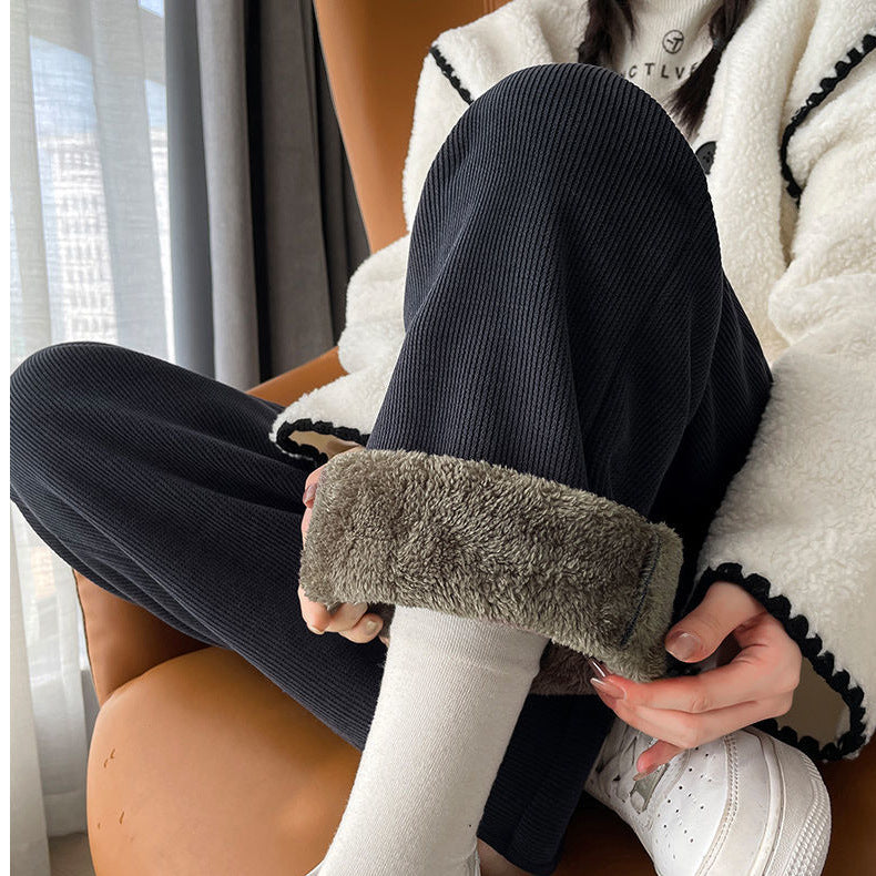 Gefütterte Cord-Weithose für Damen, extra warm