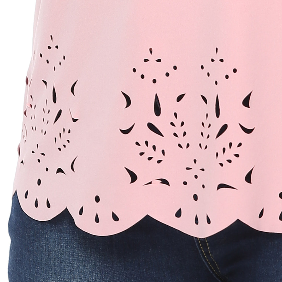 Damen modisches T-Shirt mit filigranem Lochmuster Echo Archiv
