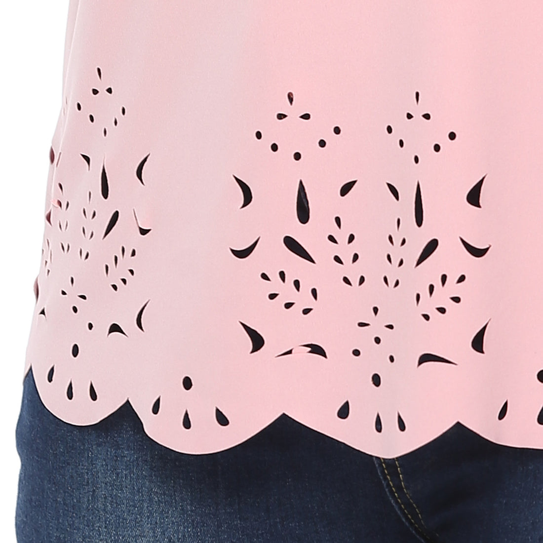 Damen modisches T-Shirt mit filigranem Lochmuster – Orélia