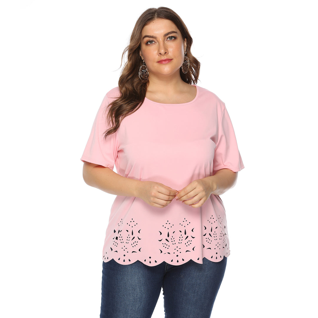 Damen modisches T-Shirt mit filigranem Lochmuster Echo Archiv