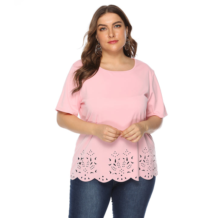 Damen modisches T-Shirt mit filigranem Lochmuster Echo Archiv