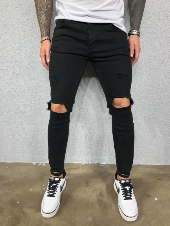 Herren Slim Fit JEchoarchivns mit modischen Rissen Echoarchiv