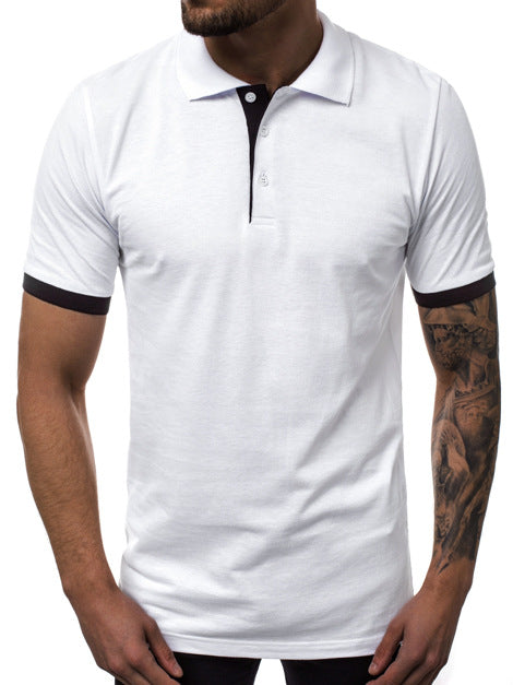 Herren Kurzarm-Polohemd mit kontrastierenden Details und modernem Schnitt Echoarchiv
