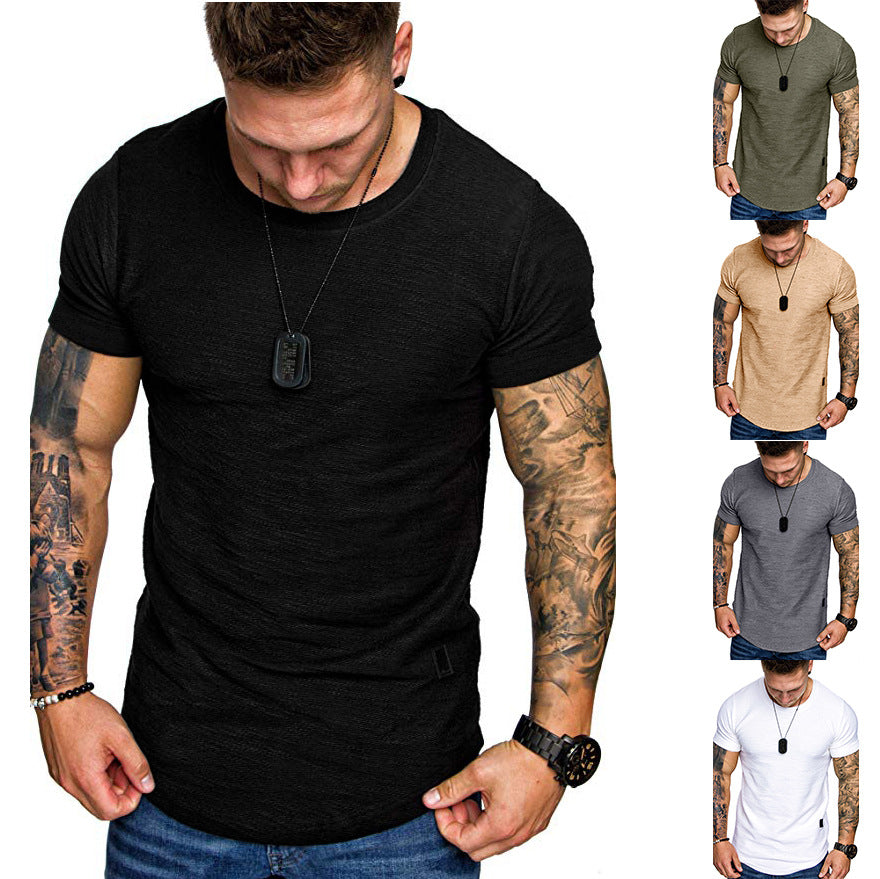 Herren Rundhals T-Shirt aus hochwertiger Baumwolle mit strukturierter Oberfläche Echoarchiv