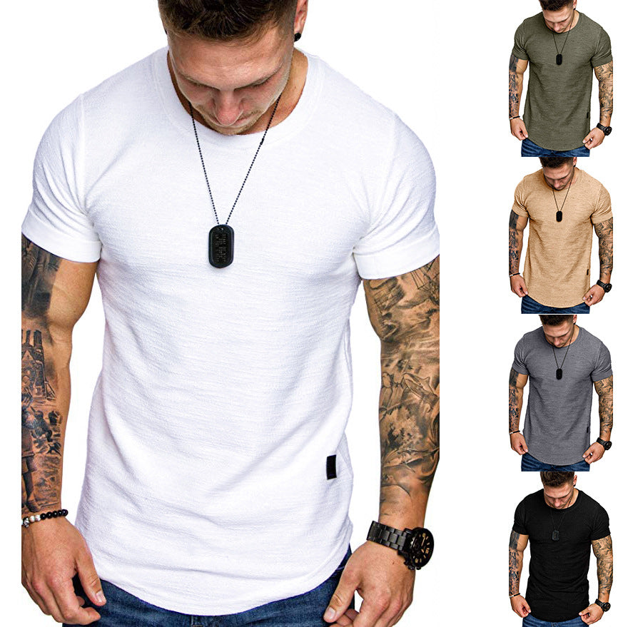 Herren Rundhals T-Shirt aus hochwertiger Baumwolle mit strukturierter Oberfläche Echoarchiv