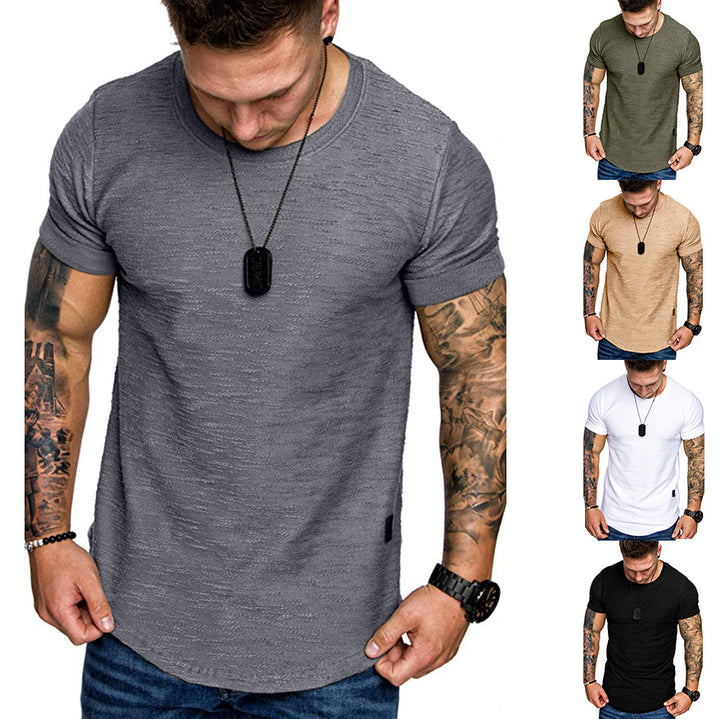 Herren Rundhals T-Shirt aus hochwertiger Baumwolle mit strukturierter Oberfläche Echoarchiv