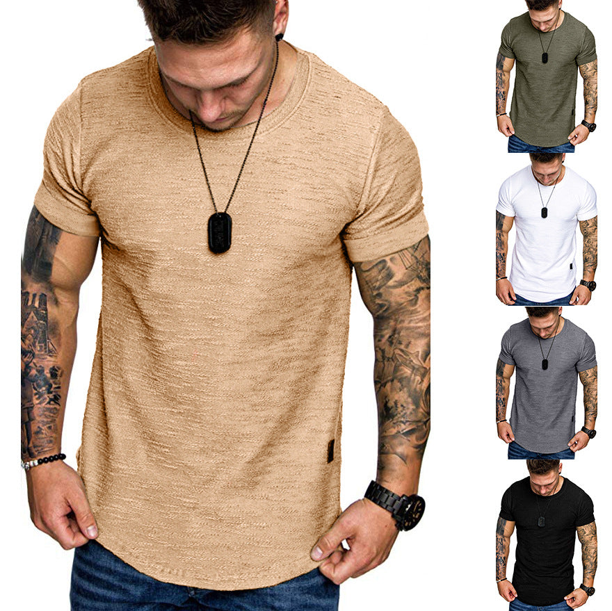 Herren Rundhals T-Shirt aus hochwertiger Baumwolle mit strukturierter Oberfläche Echoarchiv