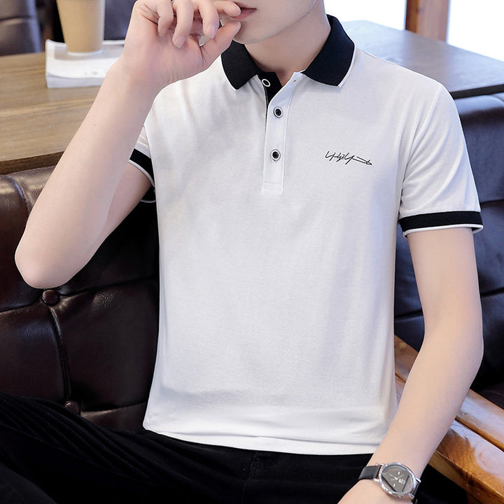 Herren elegantes Poloshirt mit Kontrastkragen Echoarchiv