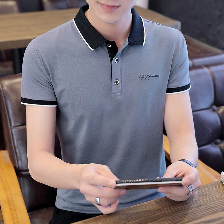 Herren elegantes Poloshirt mit Kontrastkragen Echoarchiv
