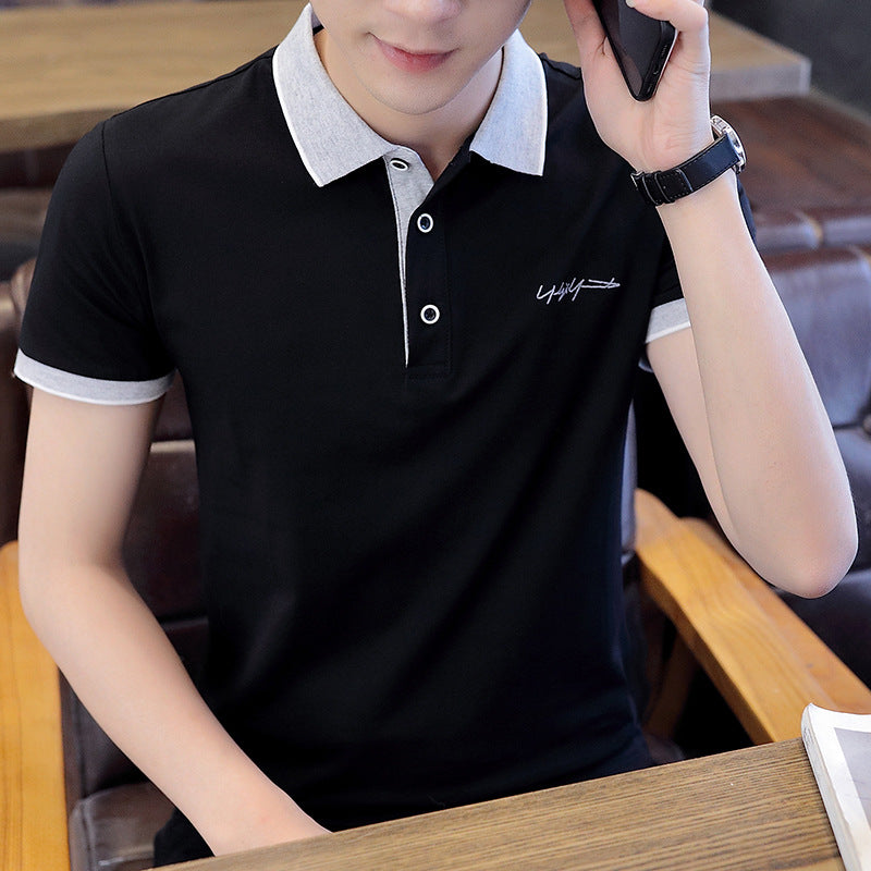 Herren elegantes Poloshirt mit Kontrastkragen Echoarchiv