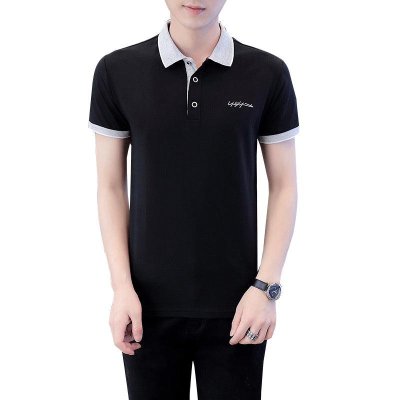 Herren elegantes Poloshirt mit Kontrastkragen Echoarchiv