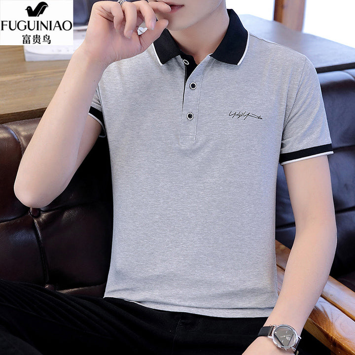 Herren elegantes Poloshirt mit Kontrastkragen Echoarchiv