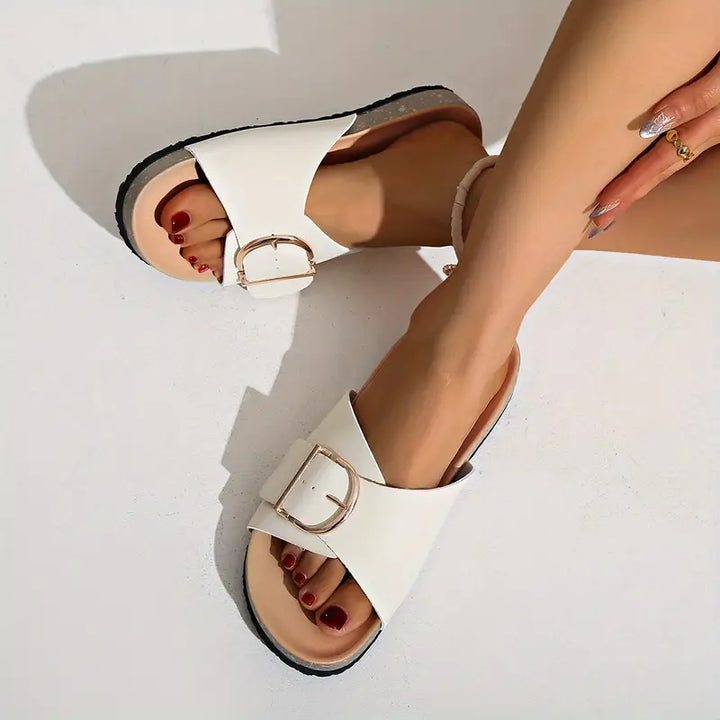 Orthopädische Flache Sandalen mit Verstellbaren Riemen – Sorelia