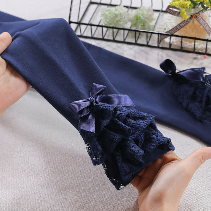 Mädchen Leggings mit Rüschen und Schleifenakzenten Echo Archiv