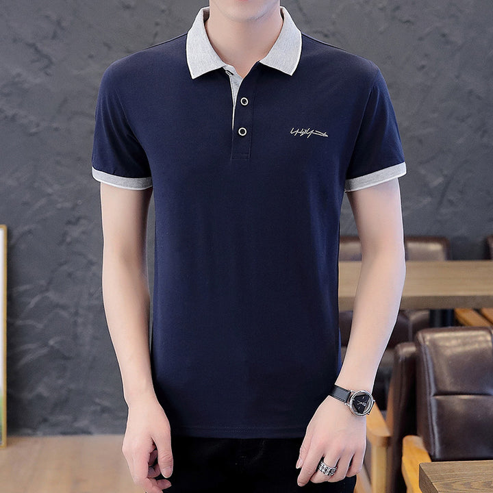 Herren elegantes Poloshirt mit Kontrastkragen Echoarchiv