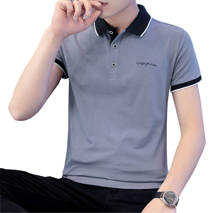 Herren elegantes Poloshirt mit Kontrastkragen Echoarchiv