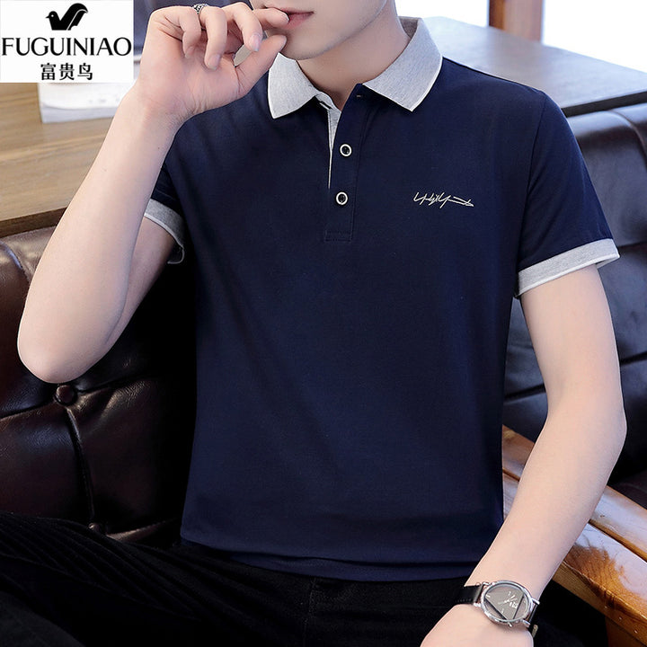 Herren elegantes Poloshirt mit Kontrastkragen Echoarchiv