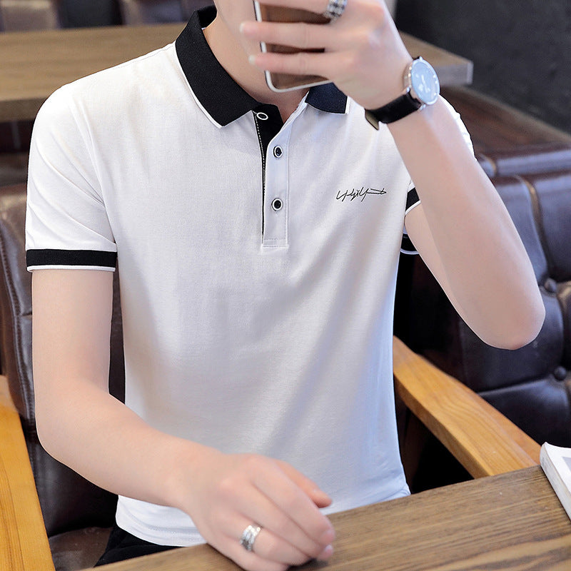 Herren elegantes Poloshirt mit Kontrastkragen Echoarchiv