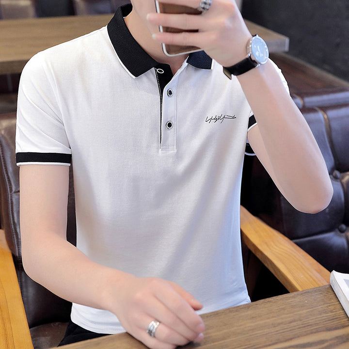 Herren elegantes Poloshirt mit Kontrastkragen Echoarchiv