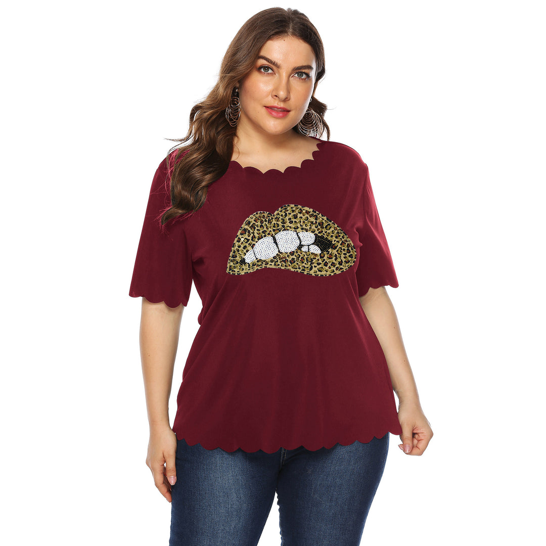 Damen T-Shirt mit Leopardenmuster und Glitzerstein-Details Echo Archiv