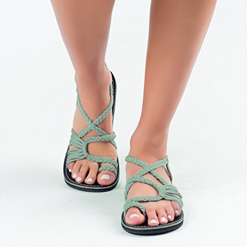 Damen nan Makramee-Riemchen-Sandalette mit Zehensteg und flexibler rutschfester Sohle Echo Archiv